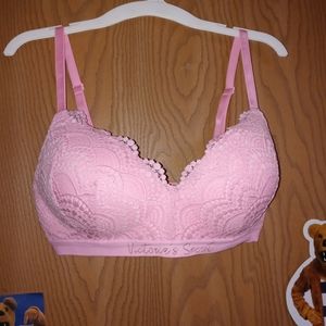 VS Light Pink Lace Bra